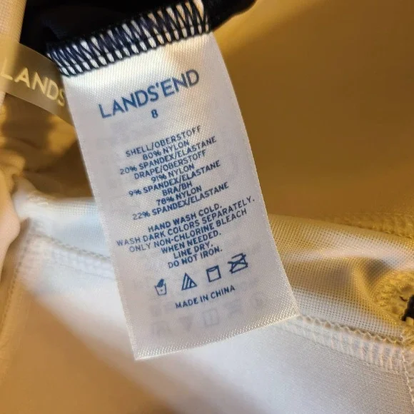 Lands End 2 Piece Tankini Blue and White Floral Size 8 - Picture 6 of 15